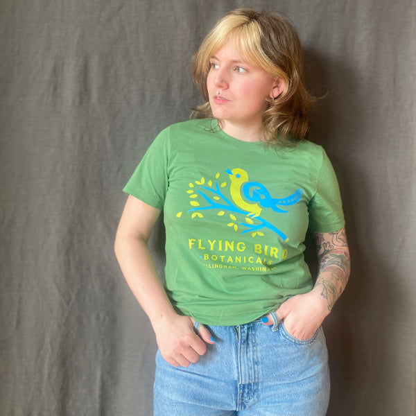 Leaf Green Flying Bird T-shirt