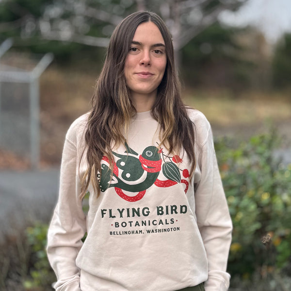 Holly Berry Red Seasonal Bird Crewneck