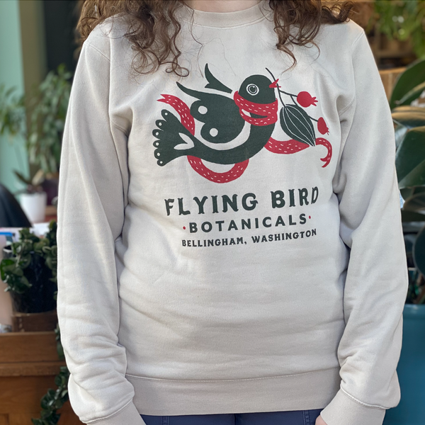 Holly Berry Red Seasonal Bird Crewneck