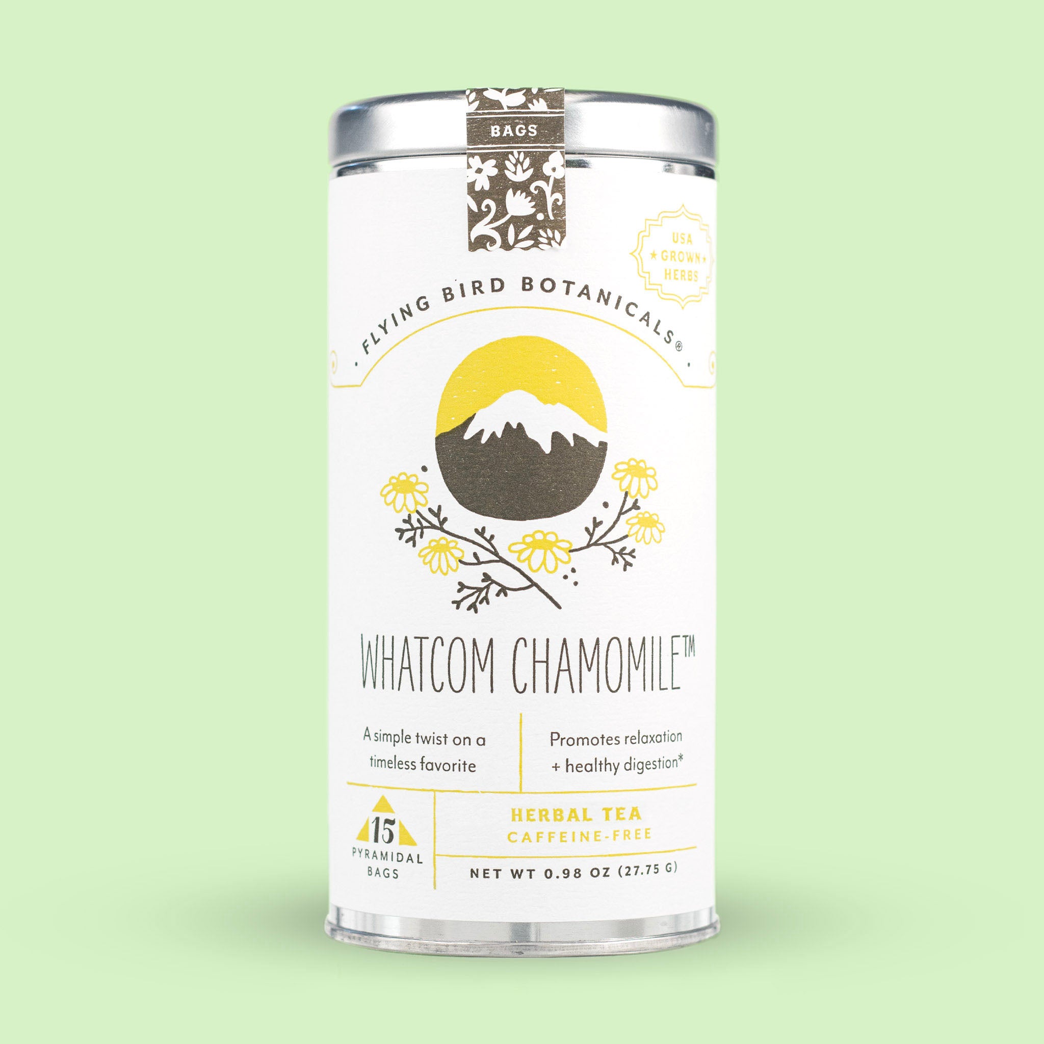 Whatcom Chamomile Tea Bags Flying Bird Botanicals Whatcom chamomile tea bags flying bird botanicals